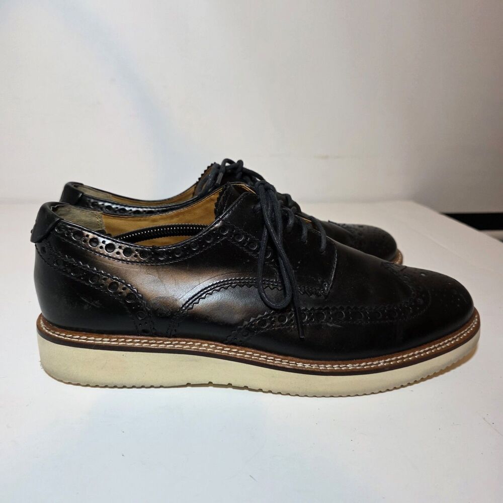 Sperry Gold Cup Wingtip Oxford Shoes Black Leather Vibram Sole Men’s Size 13M